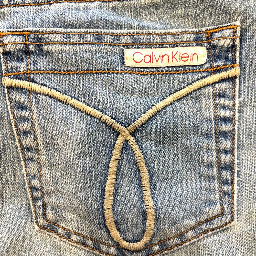 VTG Y2K Calvin Klein Jeans Blue Denim Mini Skirt Medium Wash Jean Skirt, 7 - Picture 5 of 7